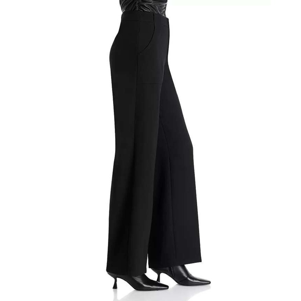 AQUA The New 9-5 Black Wide Leg Pants High Rise Trouser Large Bloomingdale's NWT - Picture 5 of 13